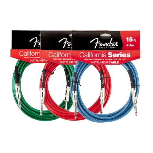 FENDER 15 CALIFORNIA INSTRUMENT CABLE LAKE PLACID BLUE